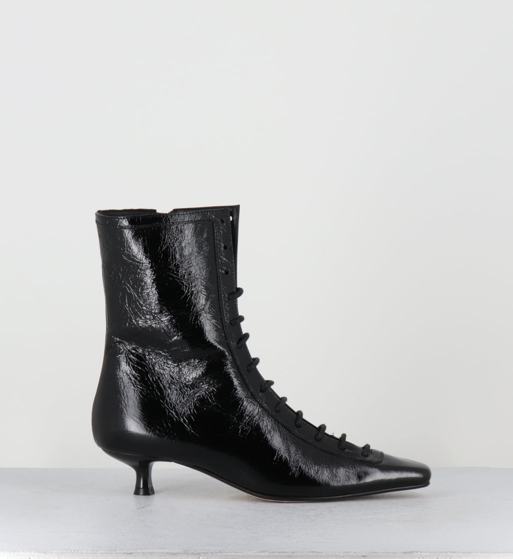 Boots à lacets en cuir noir - CORSO26 VENEZIA NERO