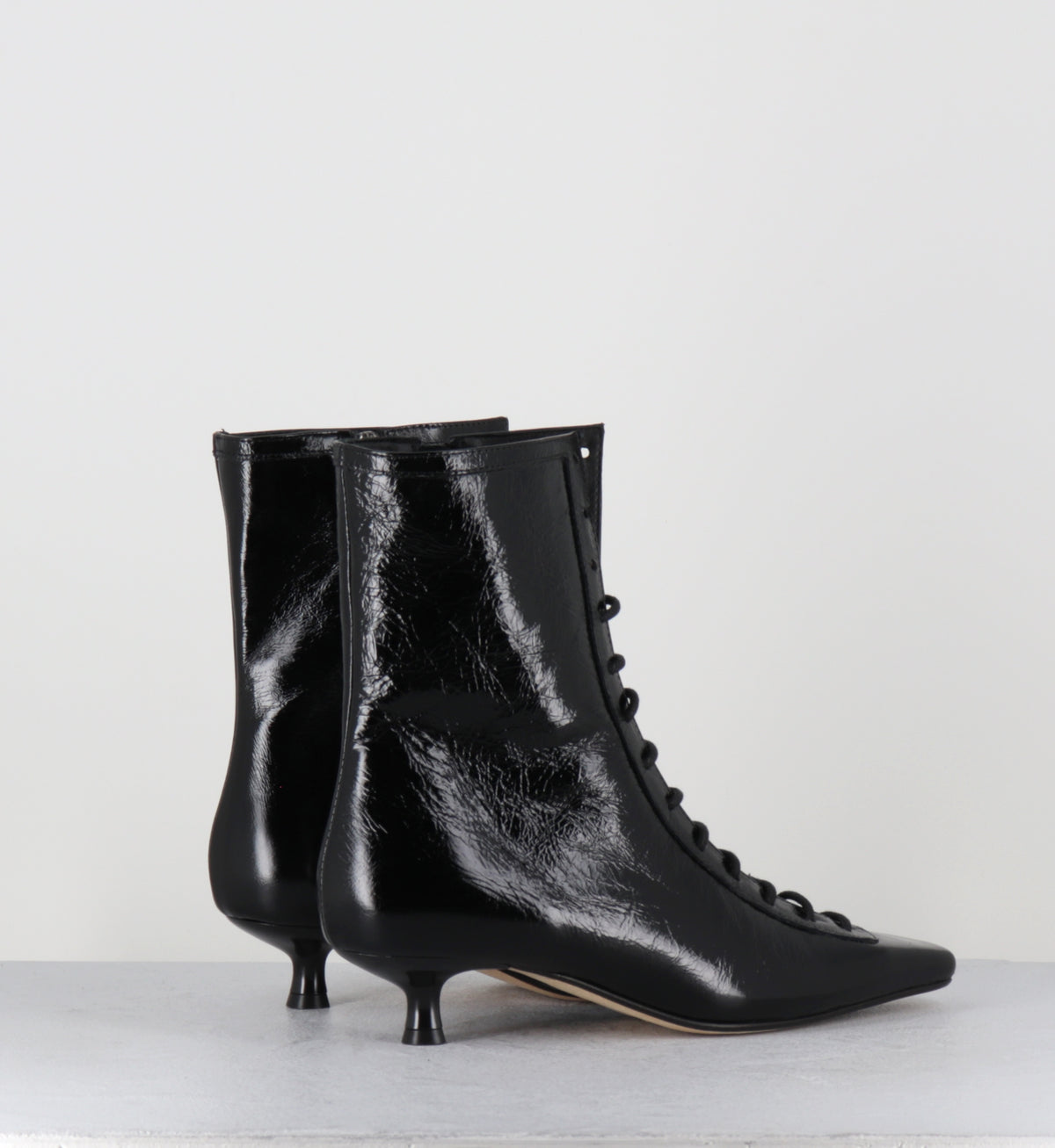 Boots à lacets en cuir noir - CORSO26 VENEZIA NERO