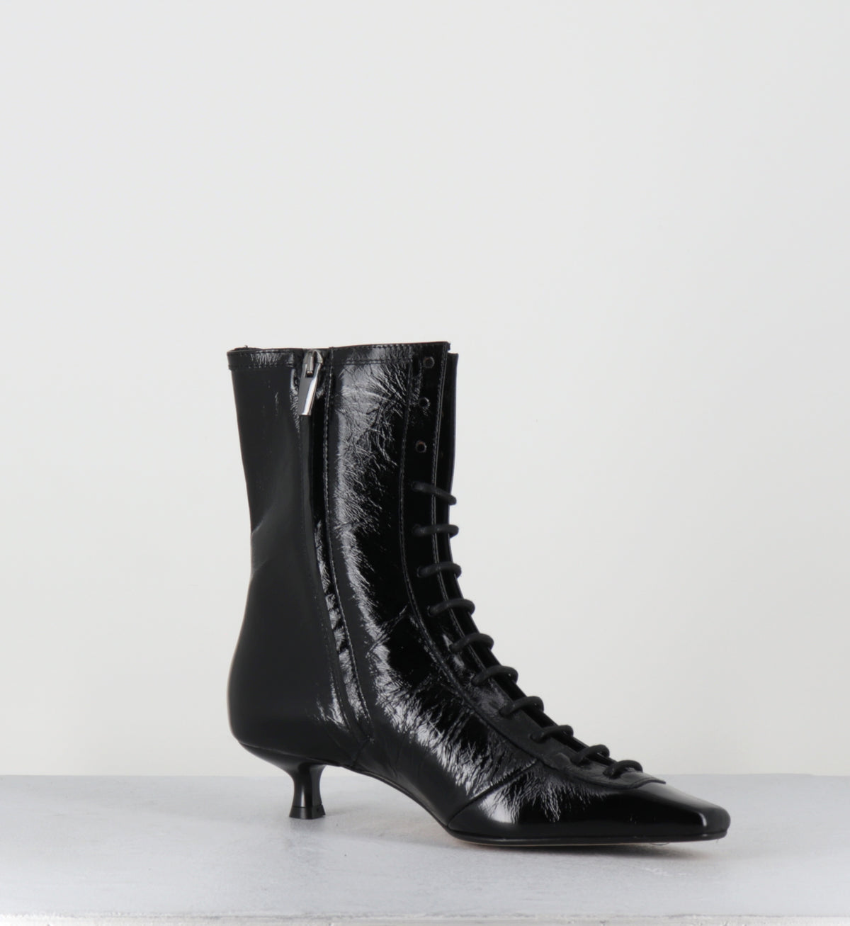 Boots à lacets en cuir noir - CORSO26 VENEZIA NERO