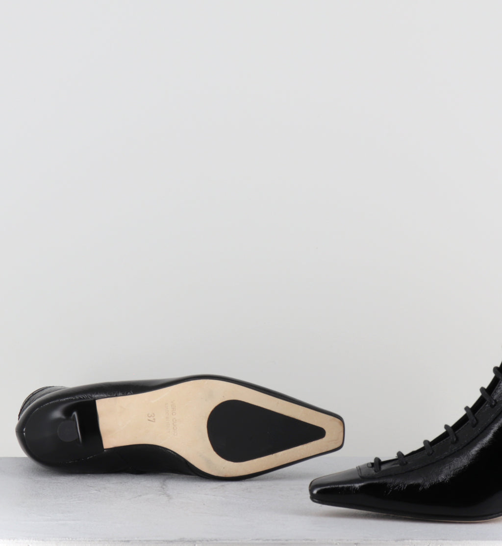 Boots à lacets en cuir noir - CORSO26 VENEZIA NERO