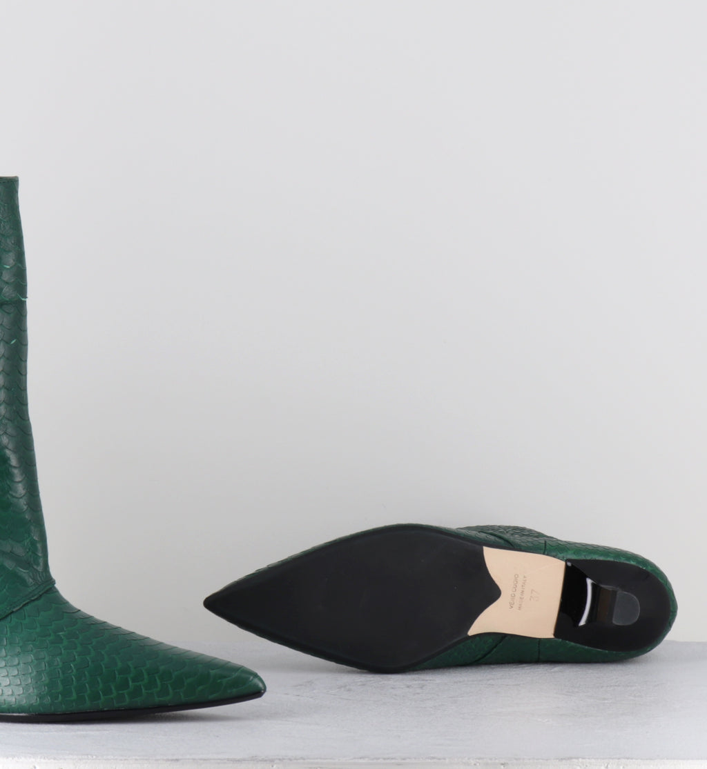 Bottines pointues serpent vert - ESSA COBRA OLIVA