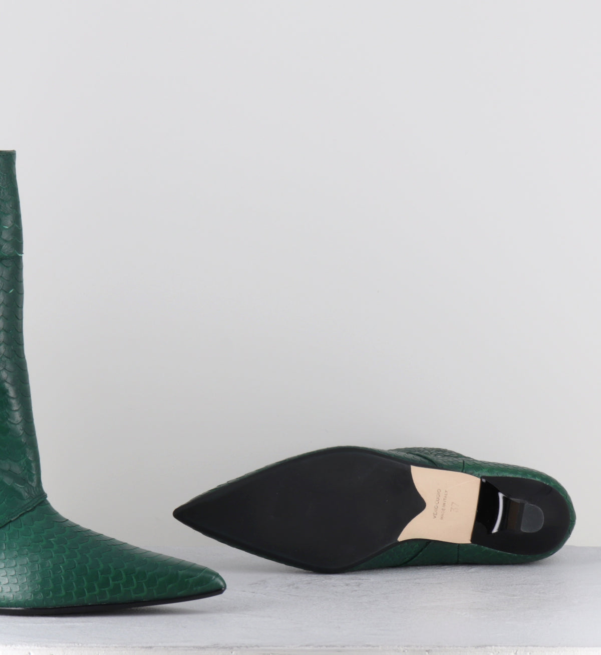 Bottines pointues serpent vert - ESSA COBRA OLIVA