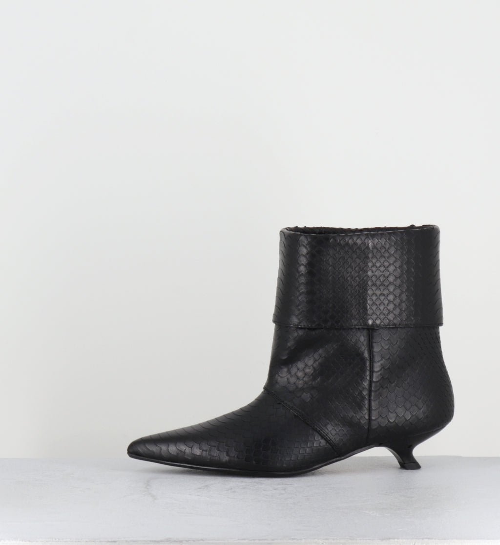 Bottines pointues serpent noir - ESSA COBRA NERO