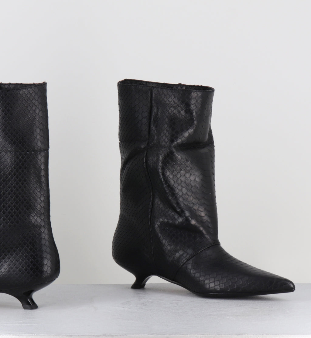 Bottines pointues serpent noir - ESSA COBRA NERO