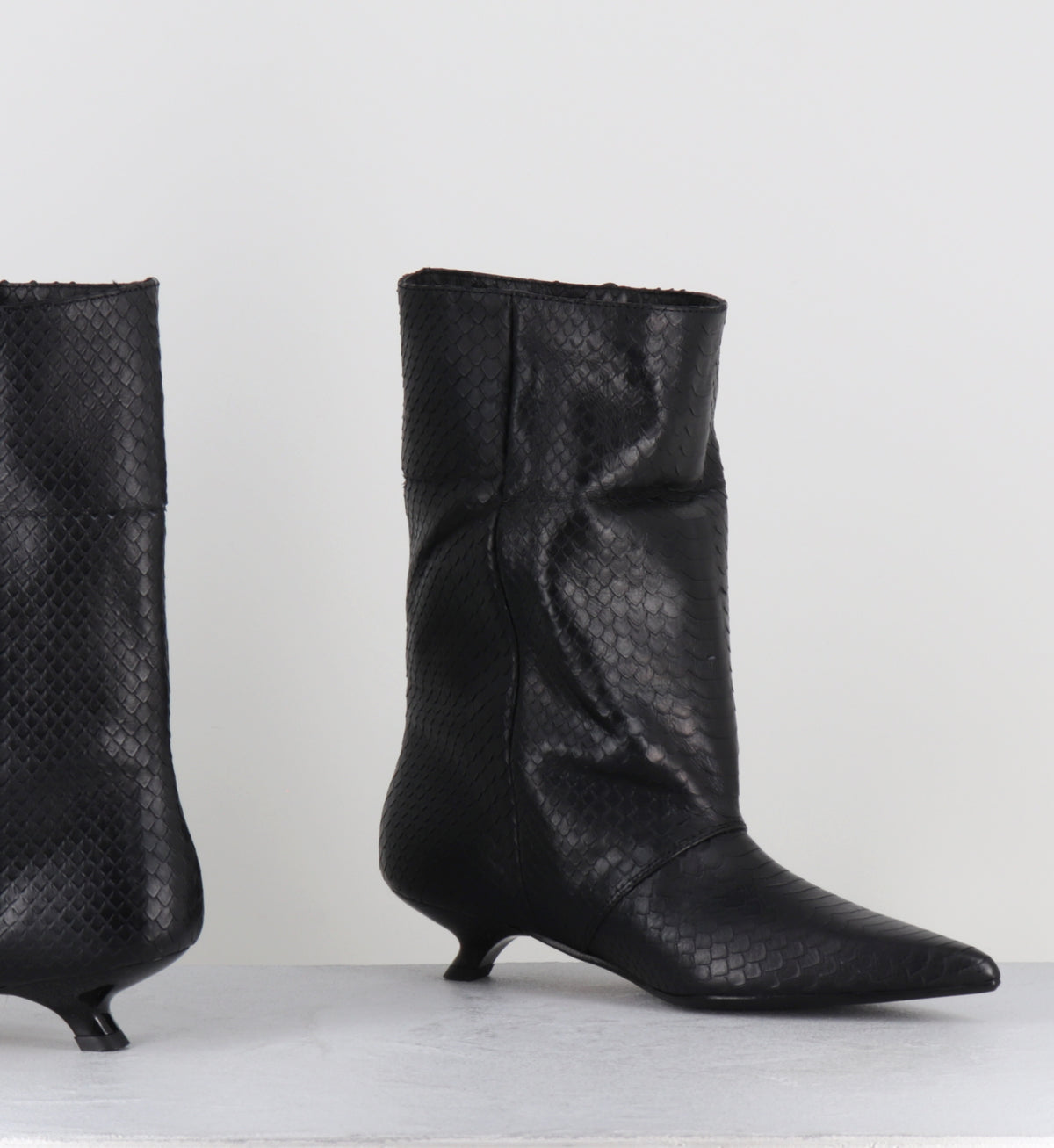 Bottines pointues serpent noir - ESSA COBRA NERO