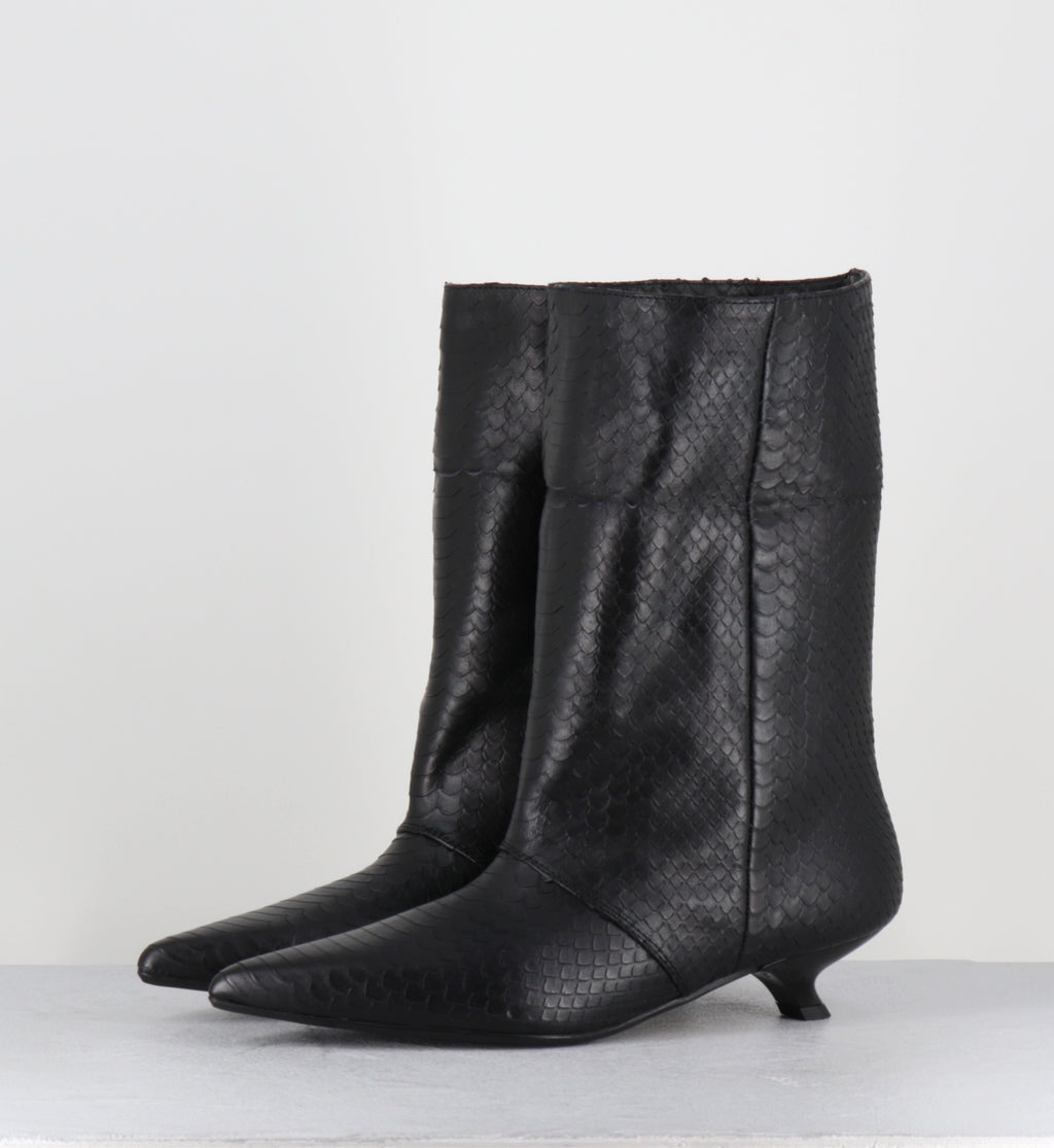 Bottines pointues serpent noir - ESSA COBRA NERO