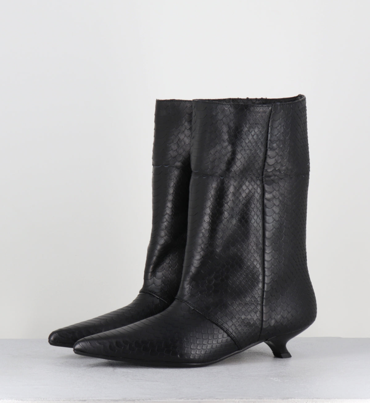 Bottines pointues serpent noir - ESSA COBRA NERO