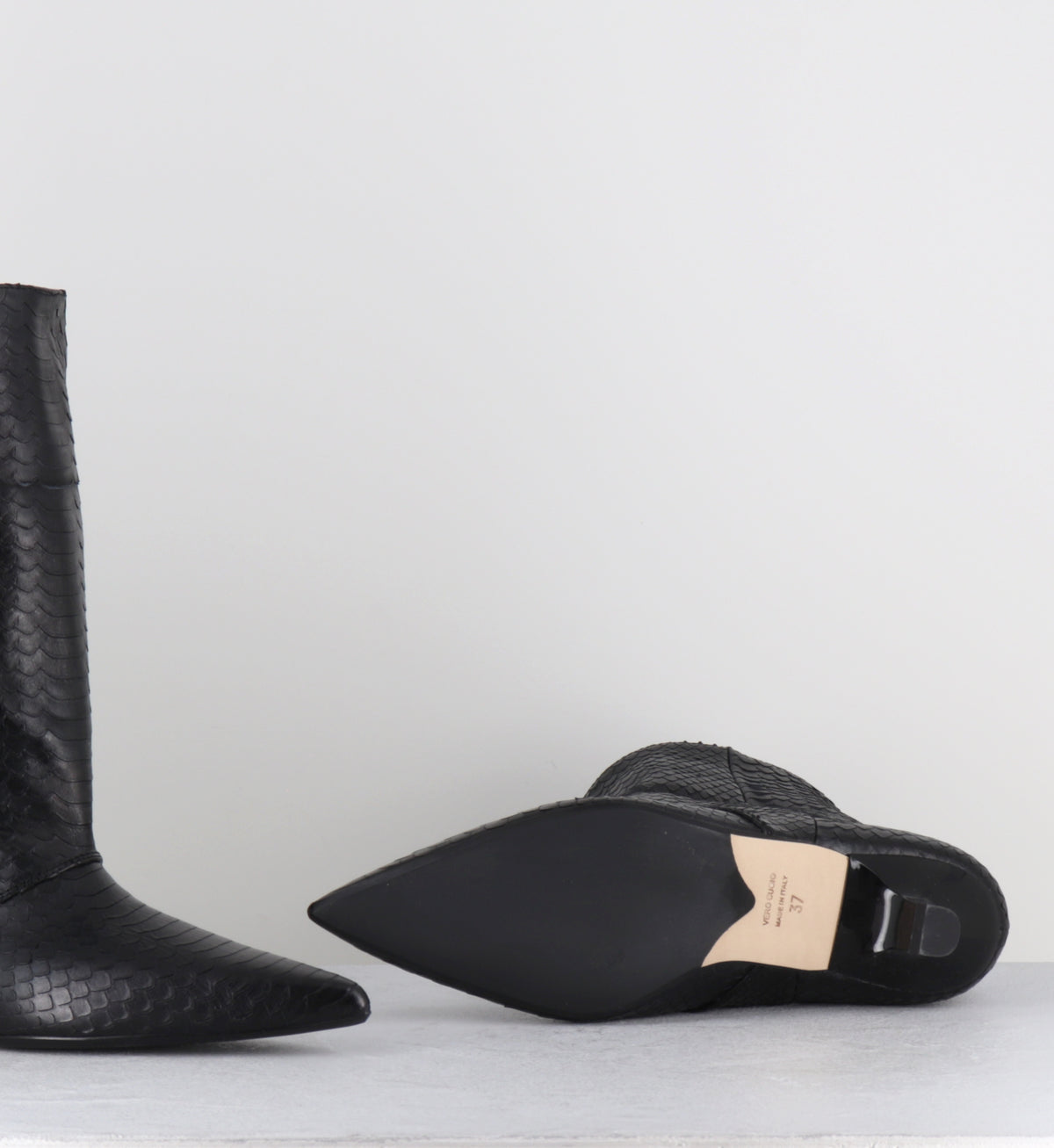 Bottines pointues serpent noir - ESSA COBRA NERO