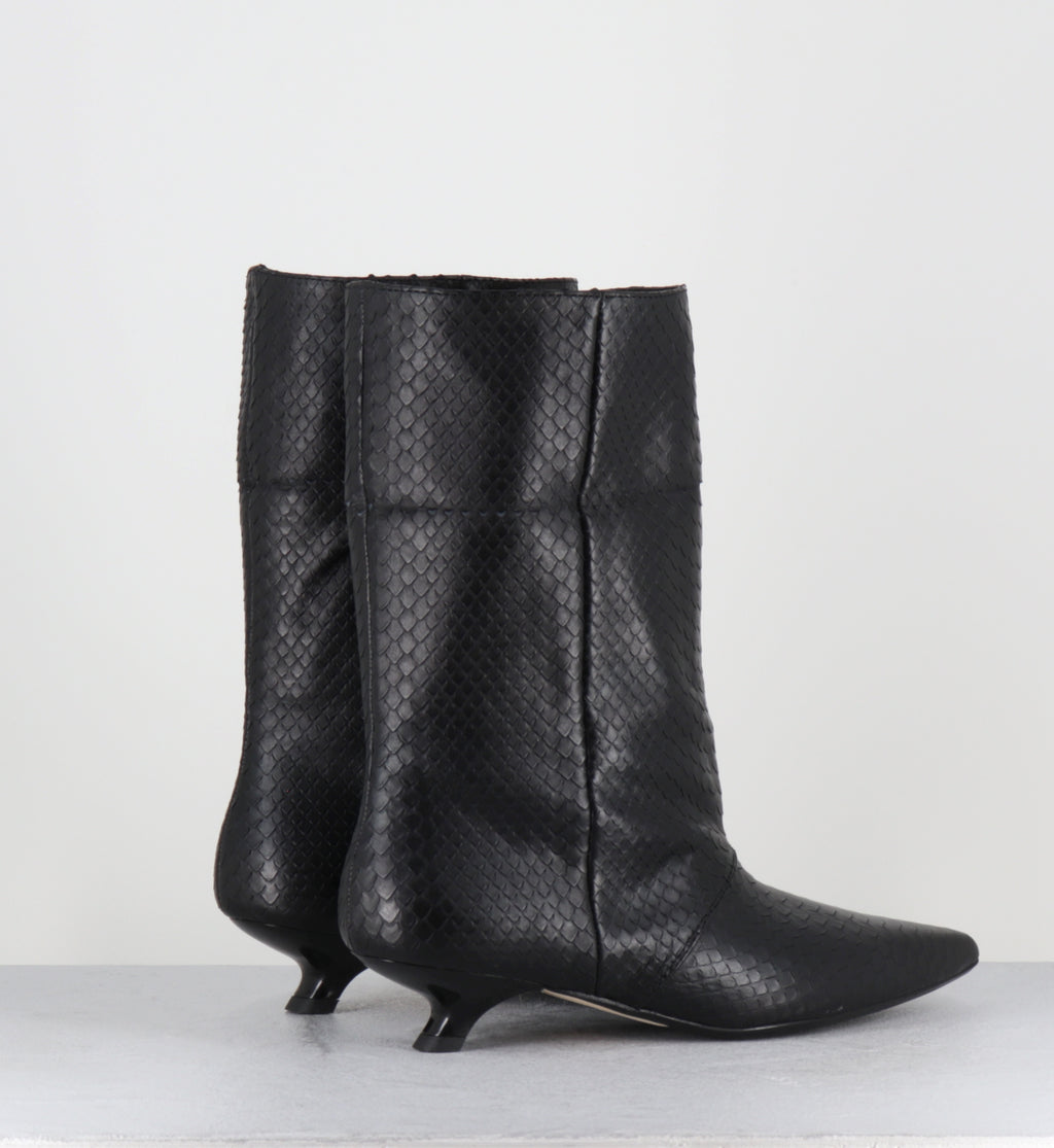 Bottines pointues serpent noir - ESSA COBRA NERO