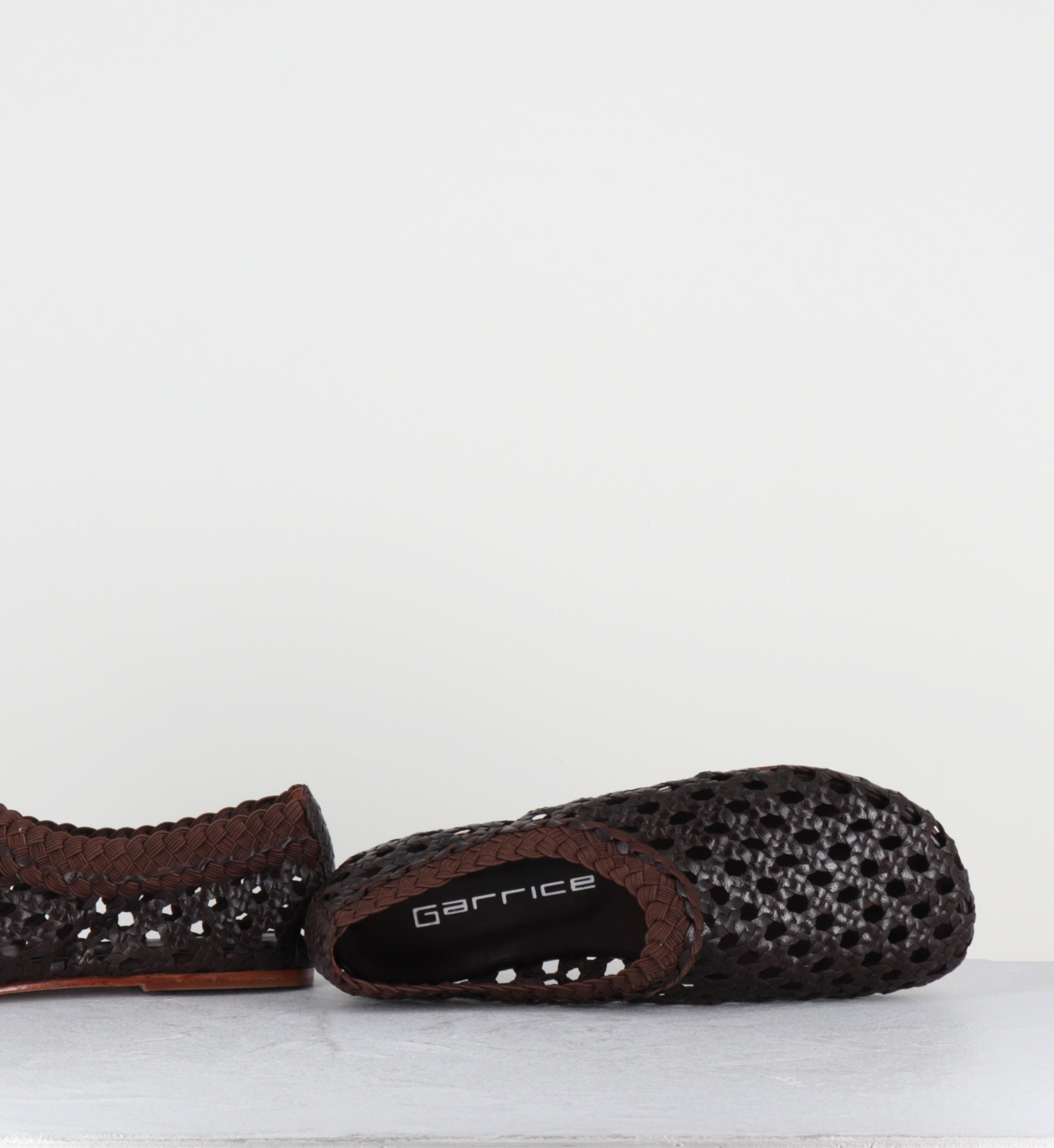 Chaussures plates cuir tressé marron - MILO CAFE TRENZADO