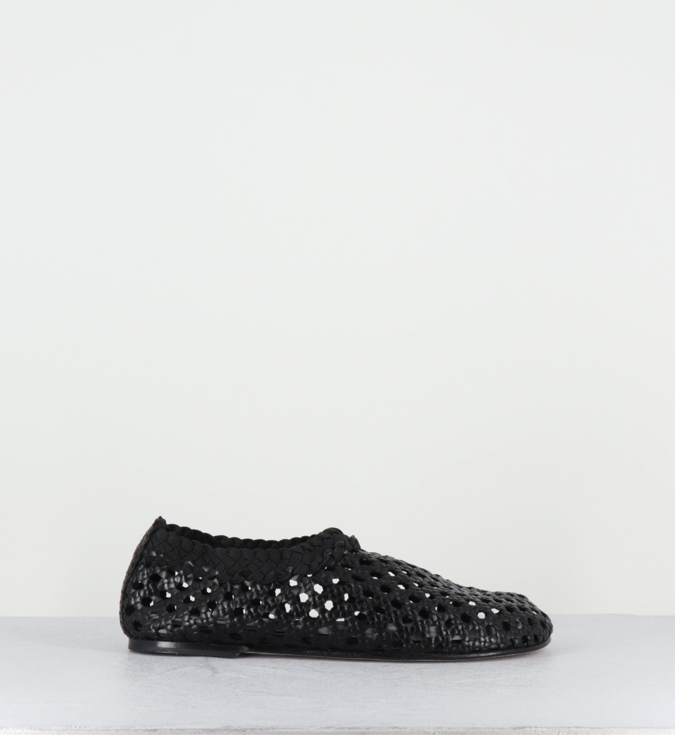 Chaussures plates cuir tressé noir - MILO NEGRO TRENZADO