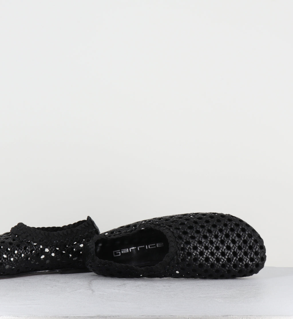 Chaussures plates cuir tressé noir - MILO NEGRO TRENZADO