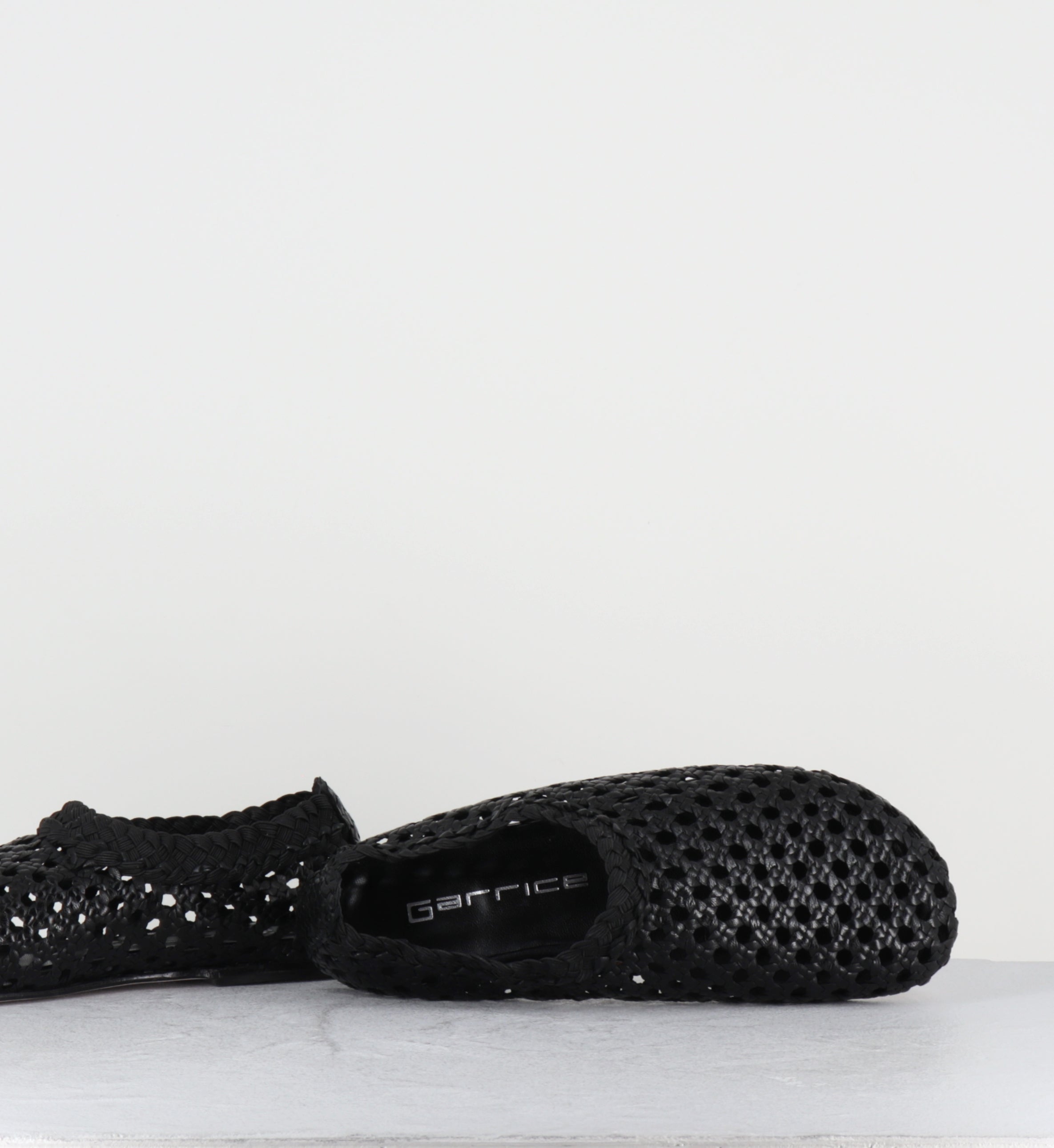 Chaussures plates cuir tressé noir - MILO NEGRO TRENZADO