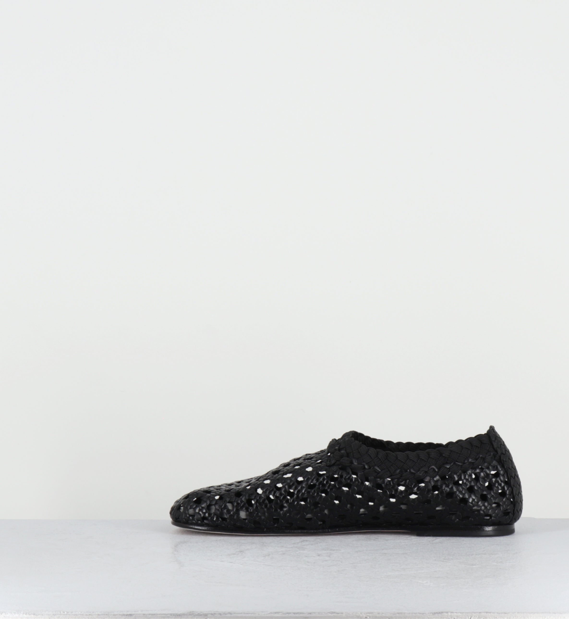 Chaussures plates cuir tressé noir - MILO NEGRO TRENZADO