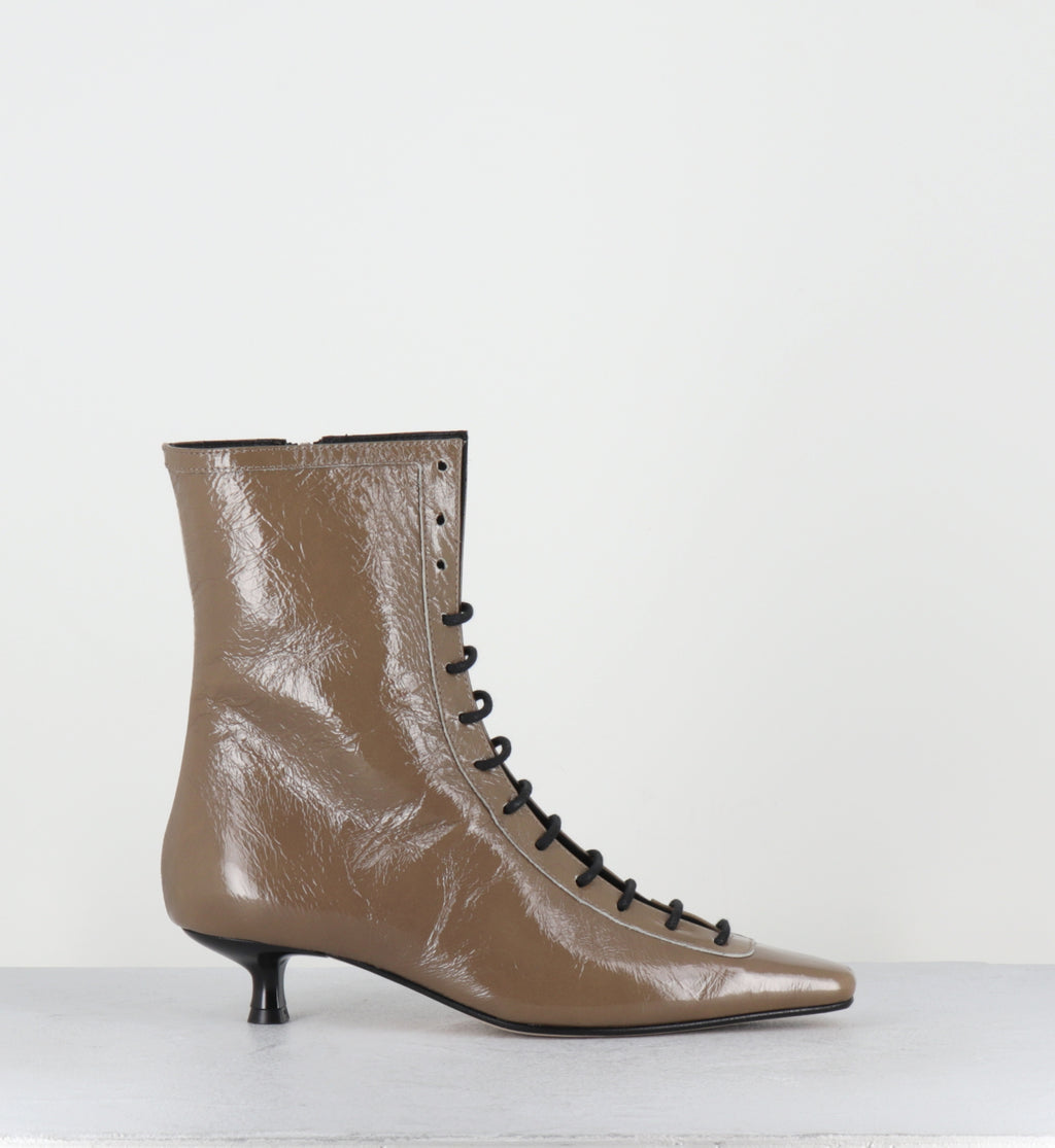 Bottines à lacets en cuir taupe - CORSO26 VENEZIA TAUPE