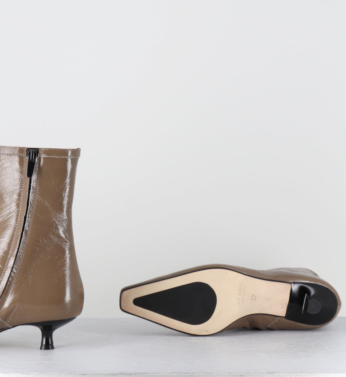 Bottines à lacets en cuir taupe - CORSO26 VENEZIA TAUPE