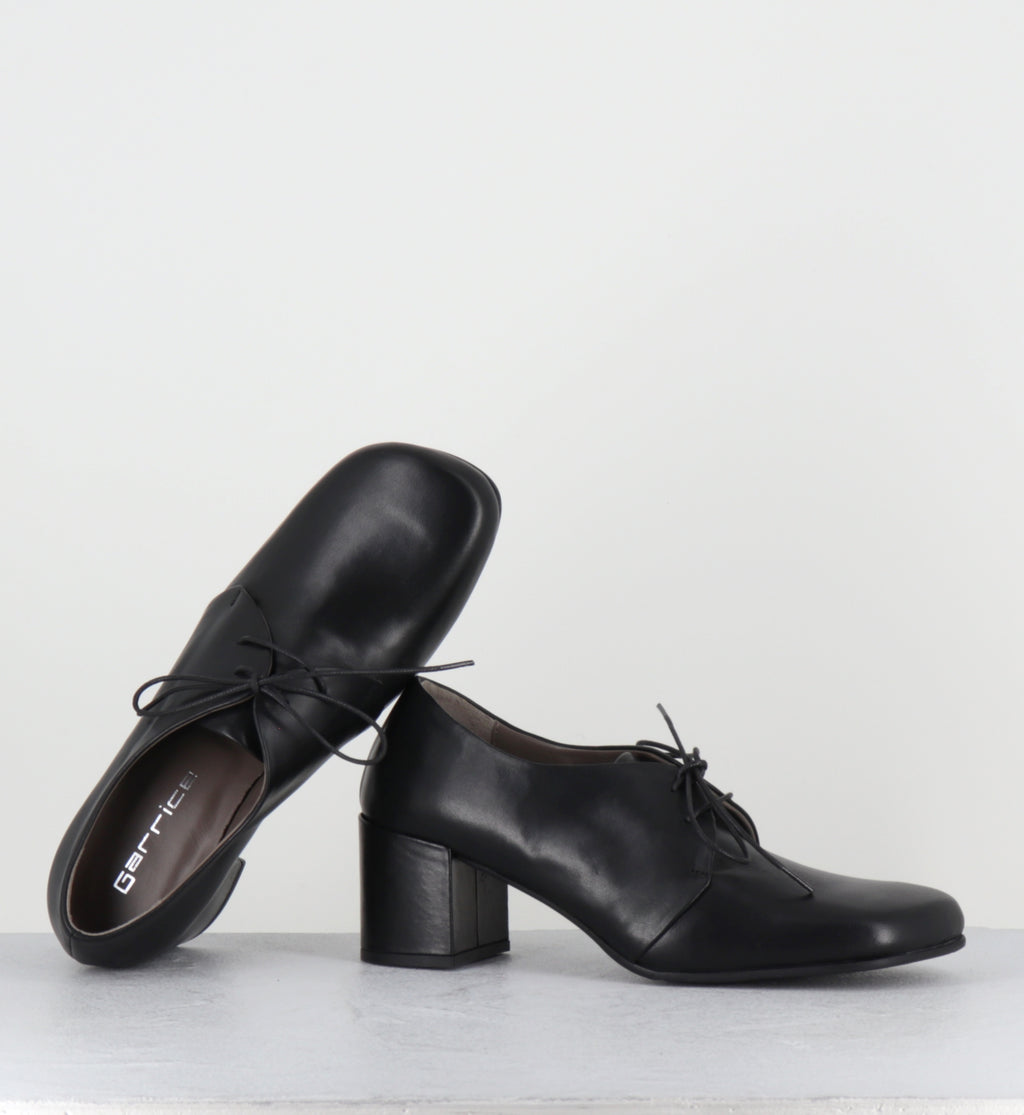 Chaussures à lacets en cuir noir - ANDRA POSEIDON NERO