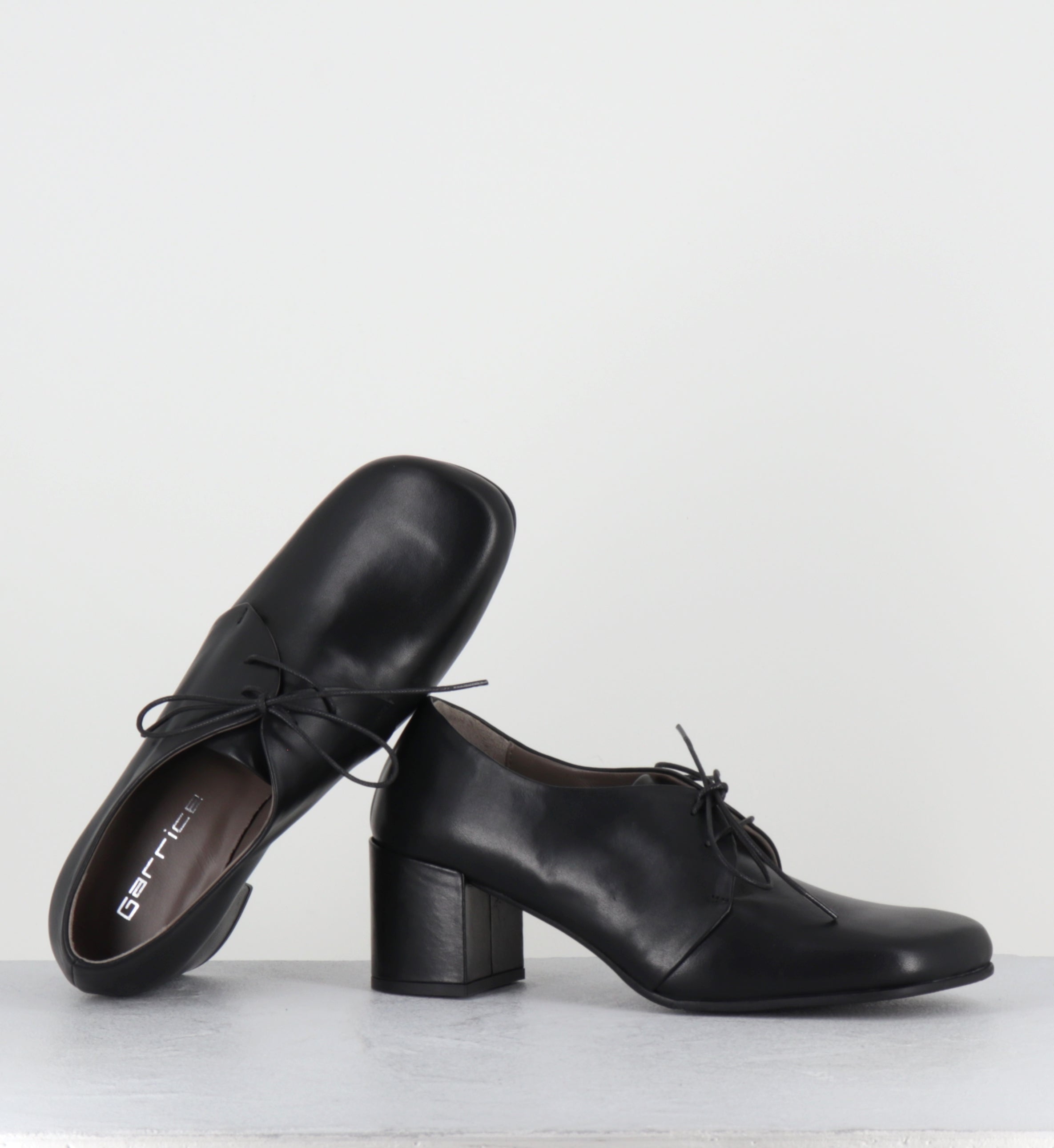 Chaussures à lacets en cuir noir - ANDRA POSEIDON NERO