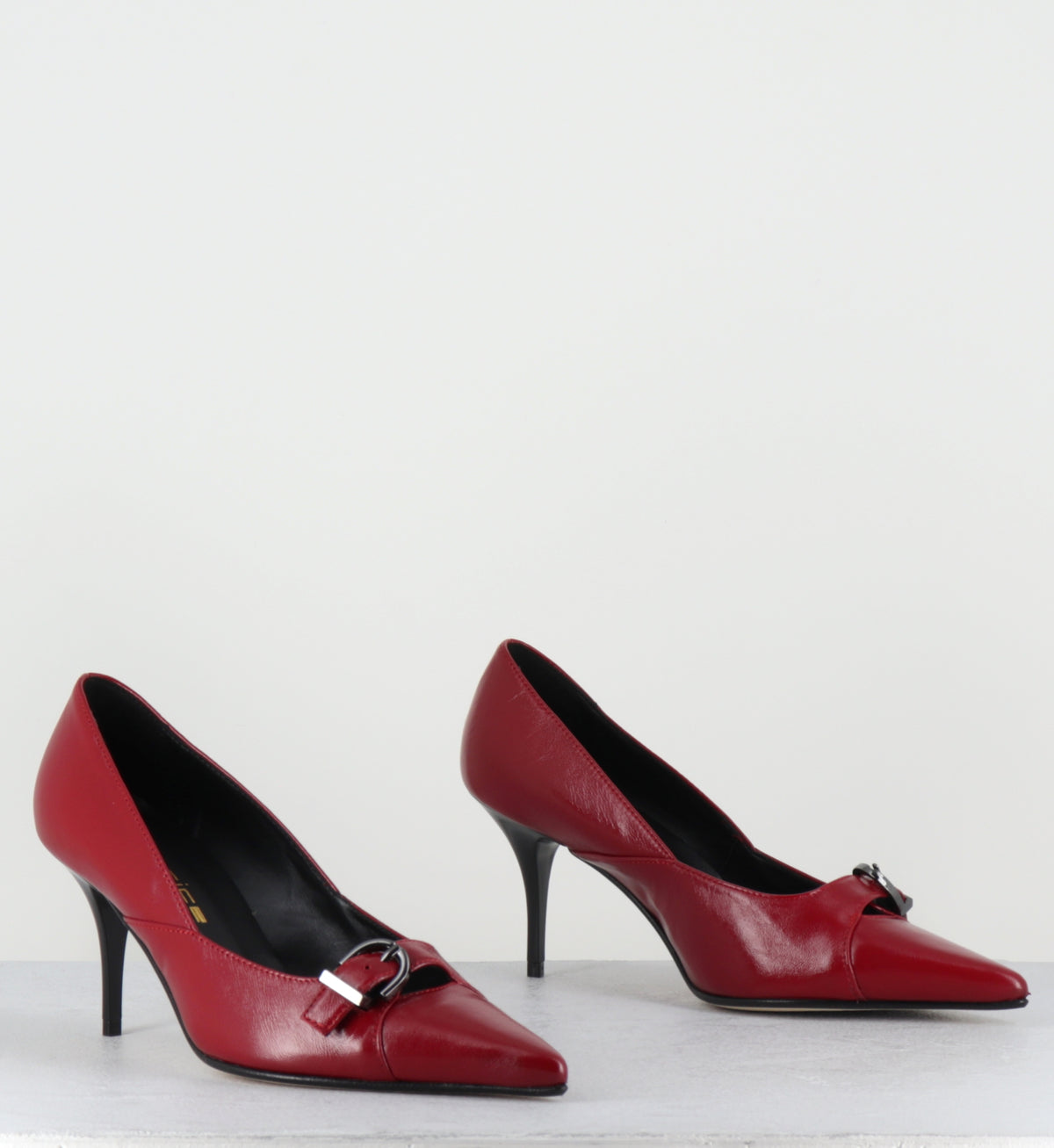 Escarpins pointu cuir rouge talon haut - SICOR VERLUX ROSSO