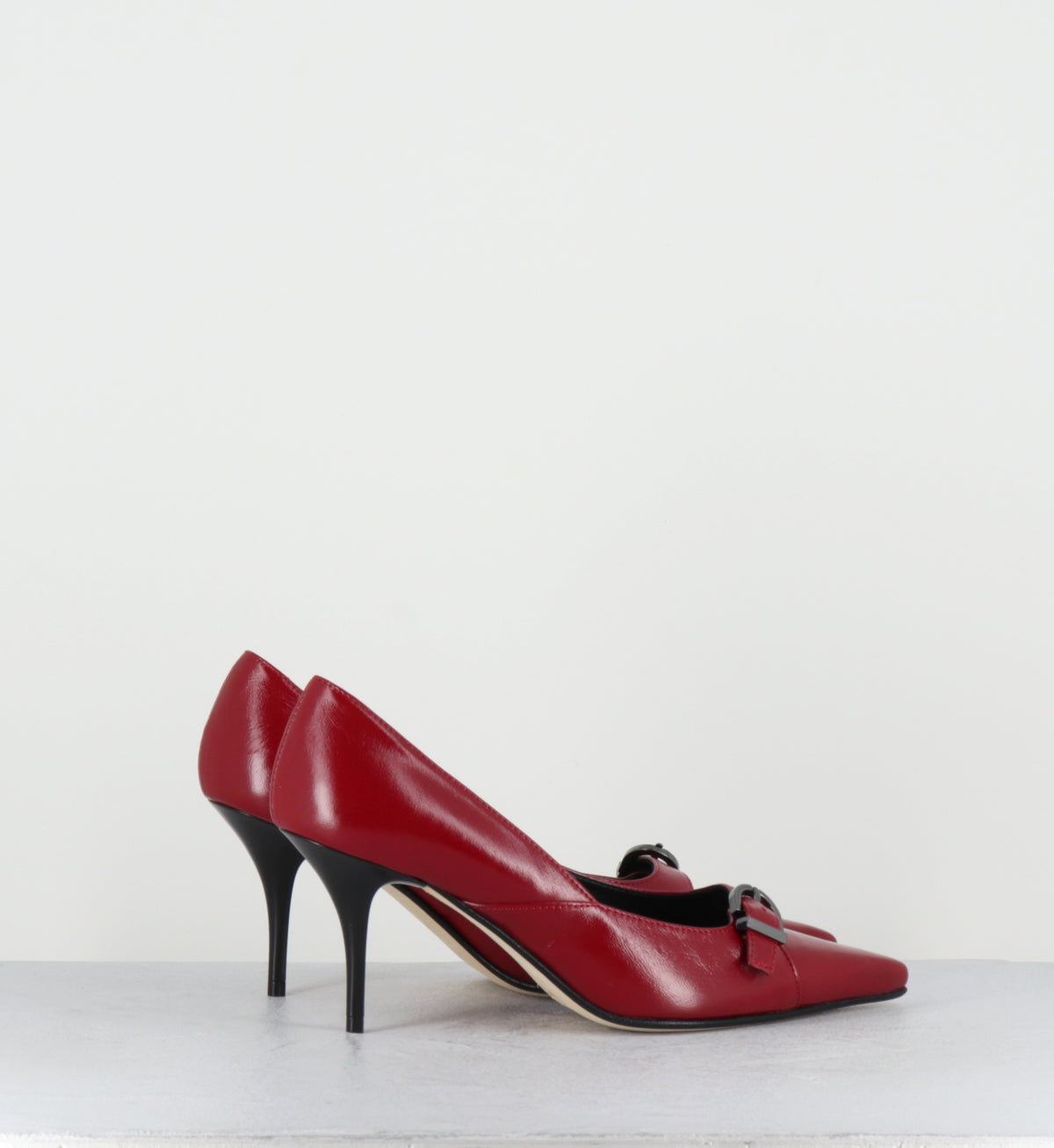 Escarpins pointu cuir rouge talon haut - SICOR VERLUX ROSSO