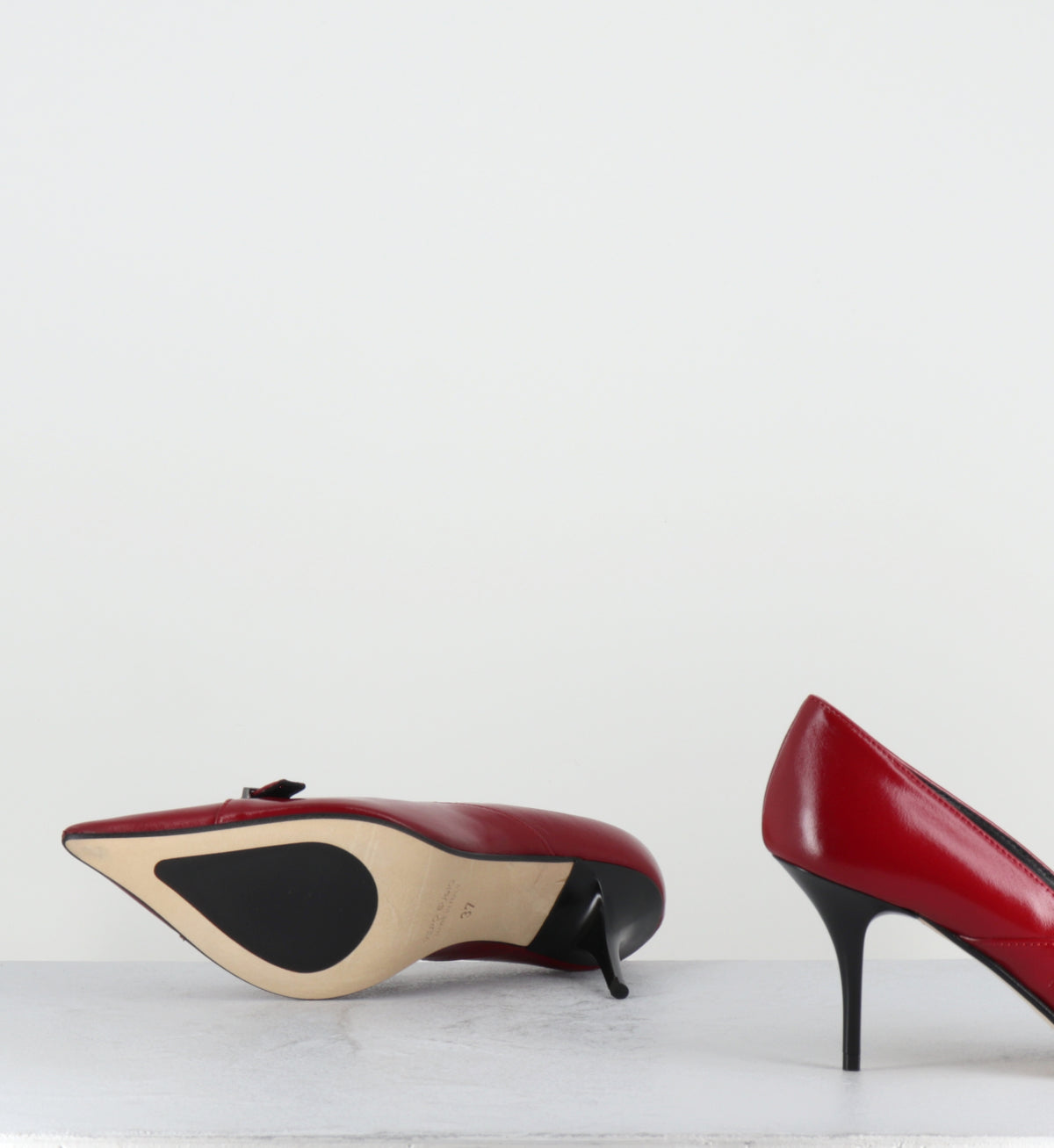 Escarpins pointu cuir rouge talon haut - SICOR VERLUX ROSSO