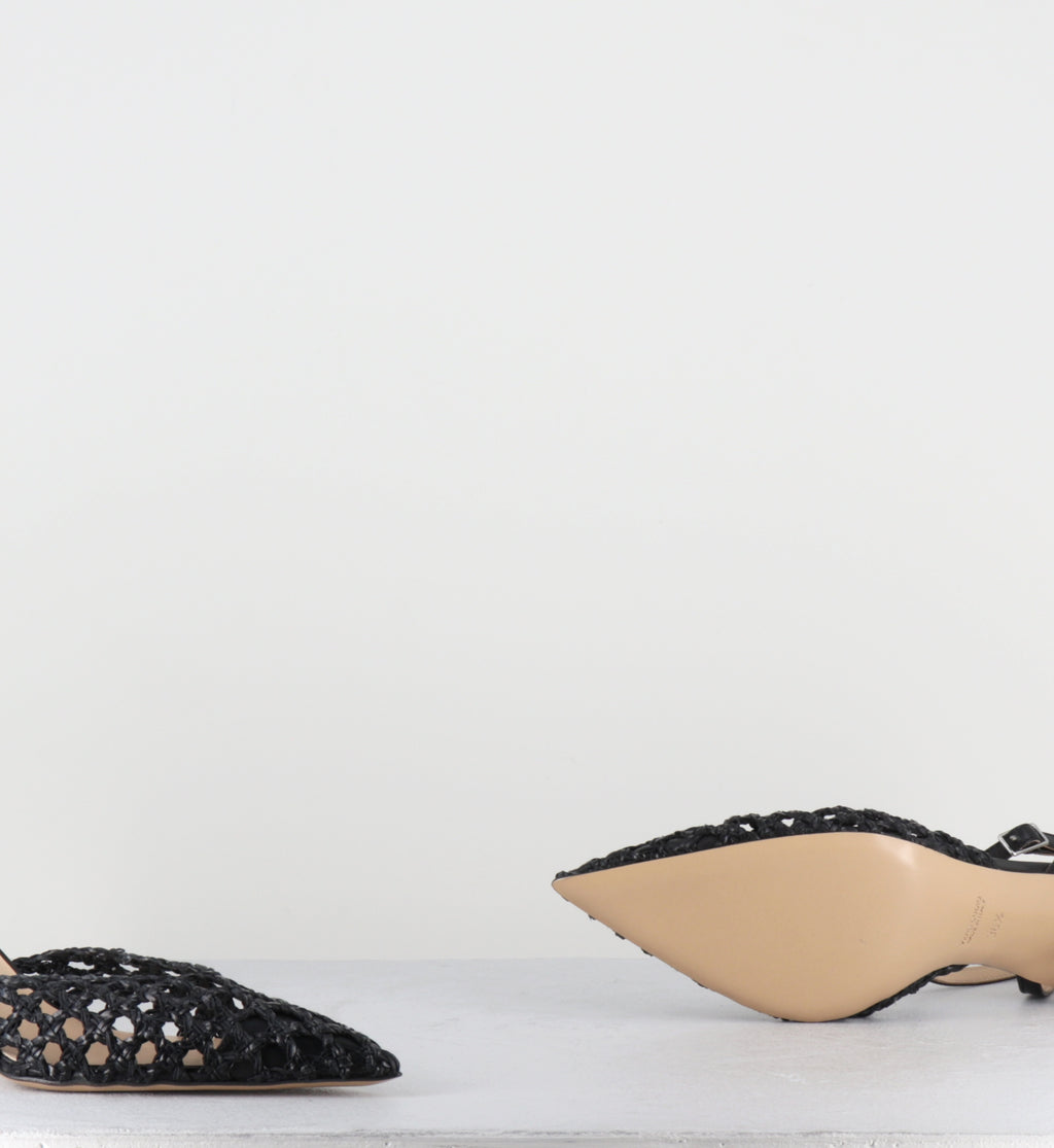 Escarpins en cuir tressé noir - MUST VITELLO NERO