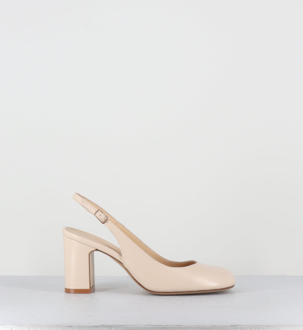 Escarpins bout rond cuir crème slingback - KOVA LAREDO SABBIA