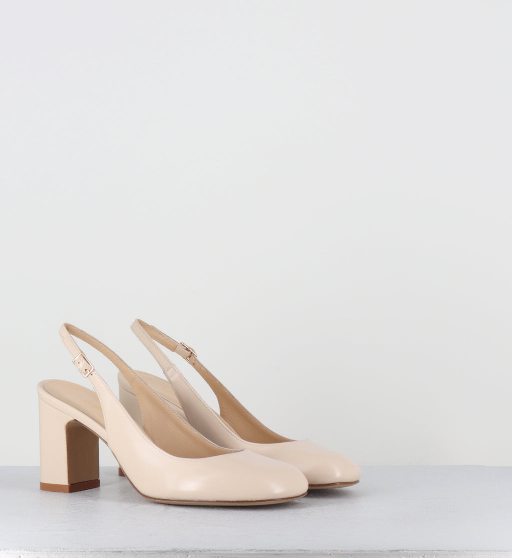 Escarpins bout rond cuir crème slingback - KOVA LAREDO SABBIA