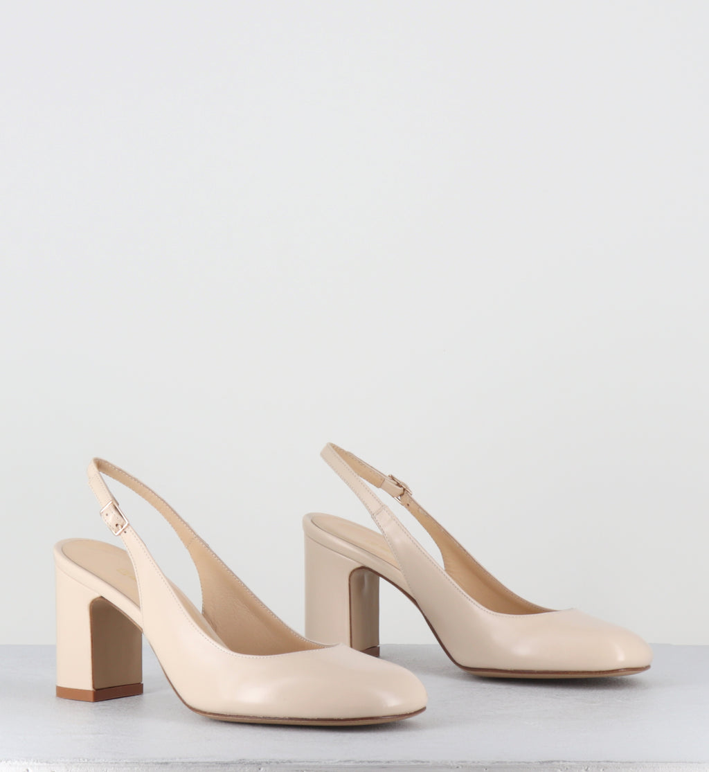 Escarpins bout rond cuir crème slingback - KOVA LAREDO SABBIA