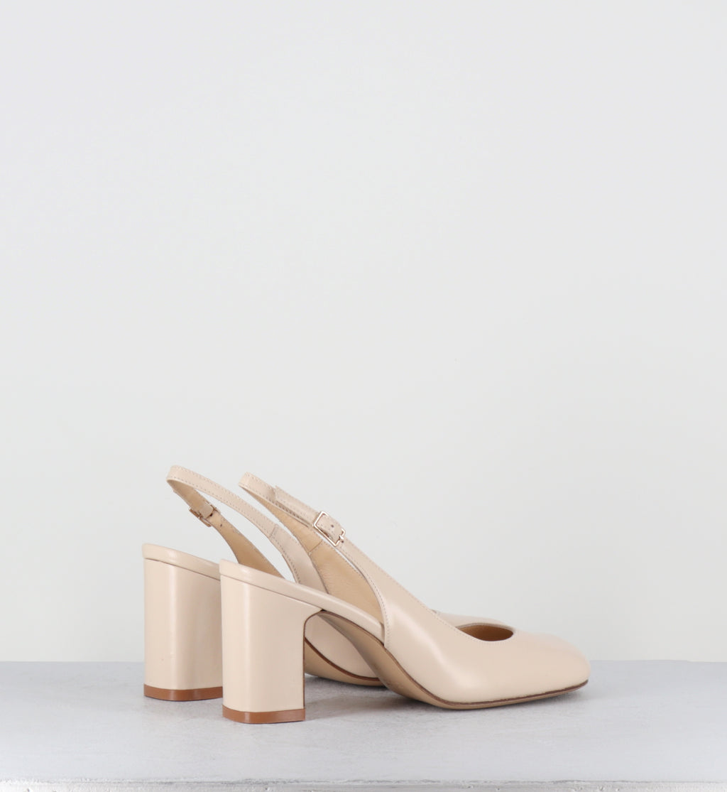 Escarpins bout rond cuir crème slingback - KOVA LAREDO SABBIA