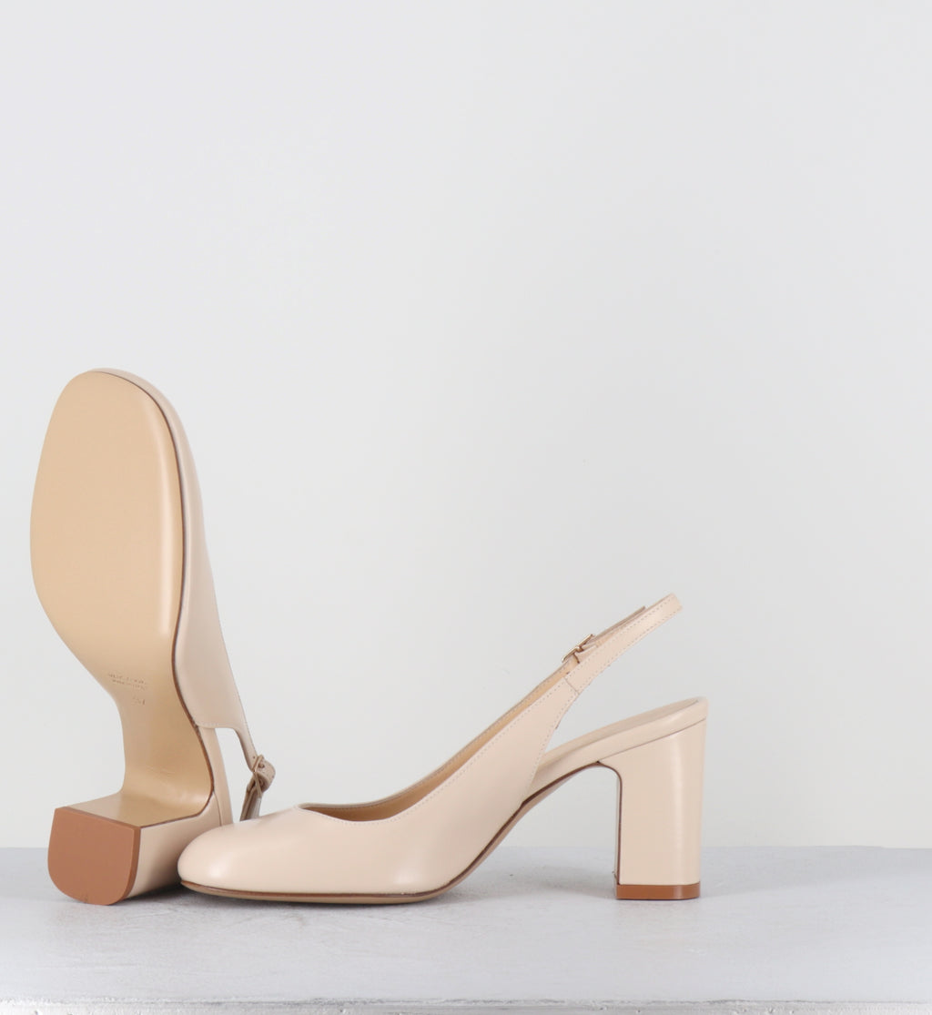 Escarpins bout rond cuir crème slingback - KOVA LAREDO SABBIA