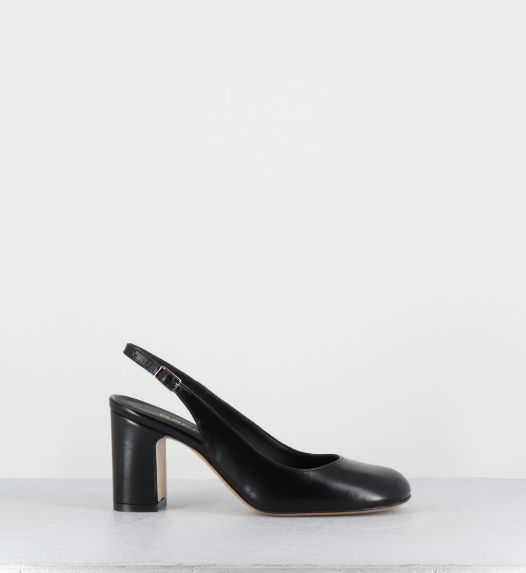Escarpins bout rond cuir noir slingback - KOVA LAREDO NERO