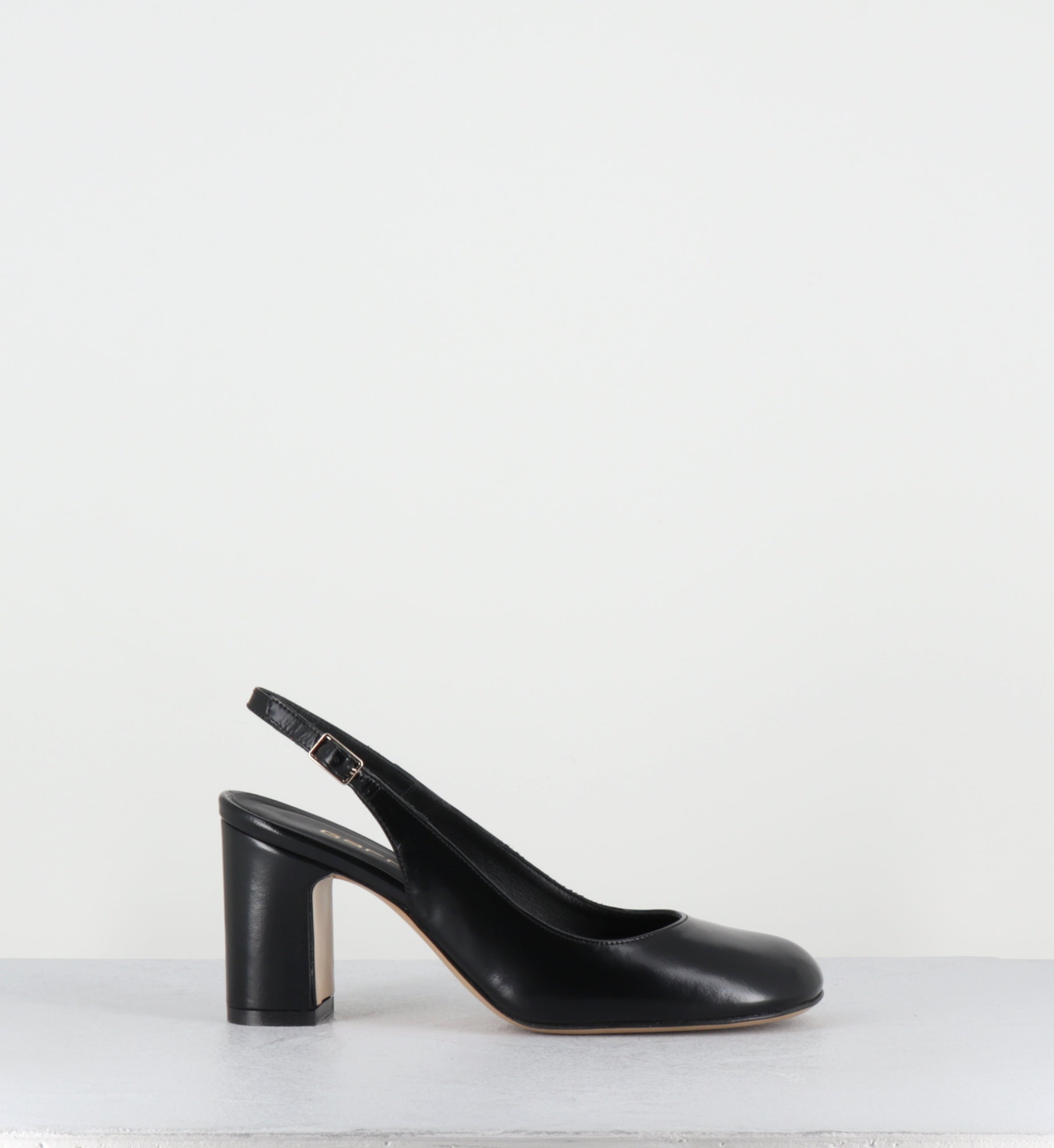 Escarpins bout rond cuir noir slingback - KOVA LAREDO NERO
