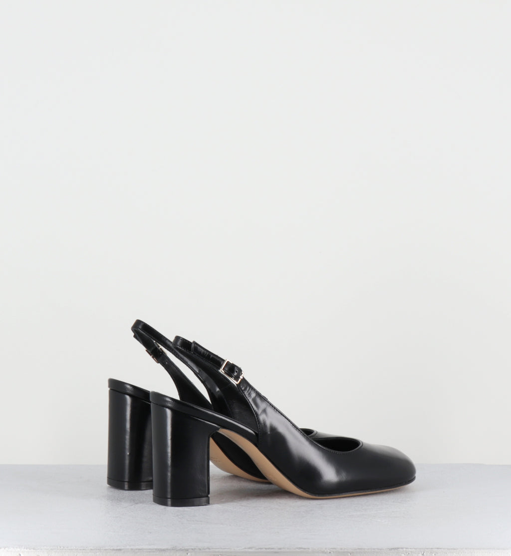 Escarpins bout rond cuir noir slingback - KOVA LAREDO NERO