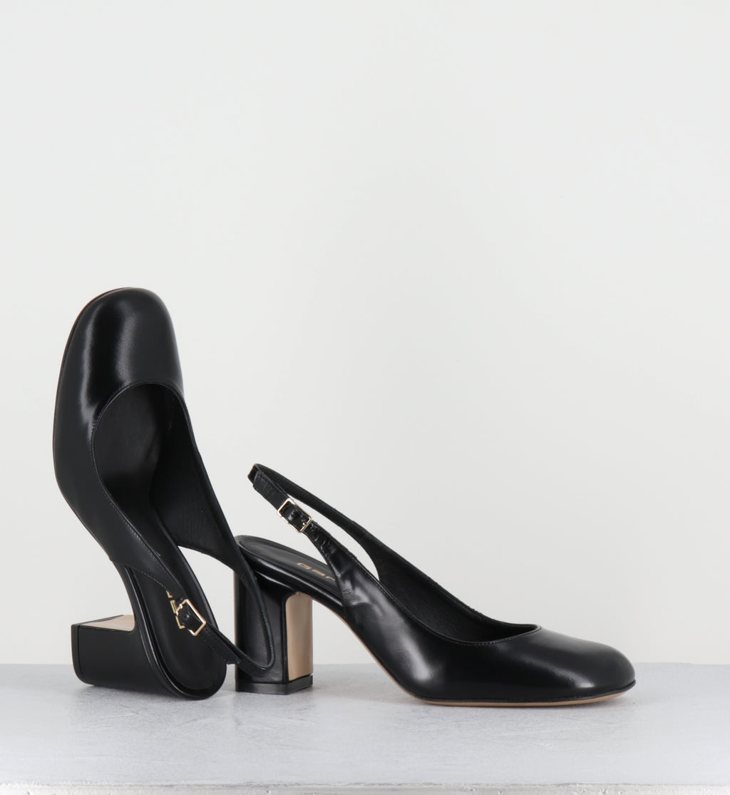 Escarpins bout rond cuir noir slingback - KOVA LAREDO NERO