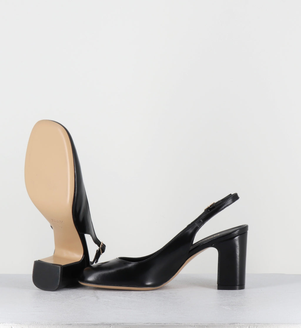 Escarpins bout rond cuir noir slingback - KOVA LAREDO NERO