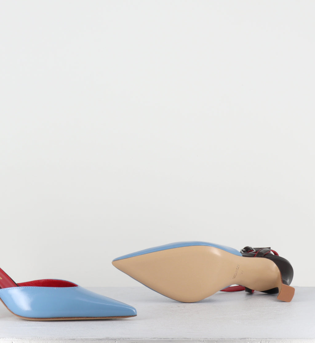 Escarpins pointu en cuir bleu marron - MUST VERLUX JEANS