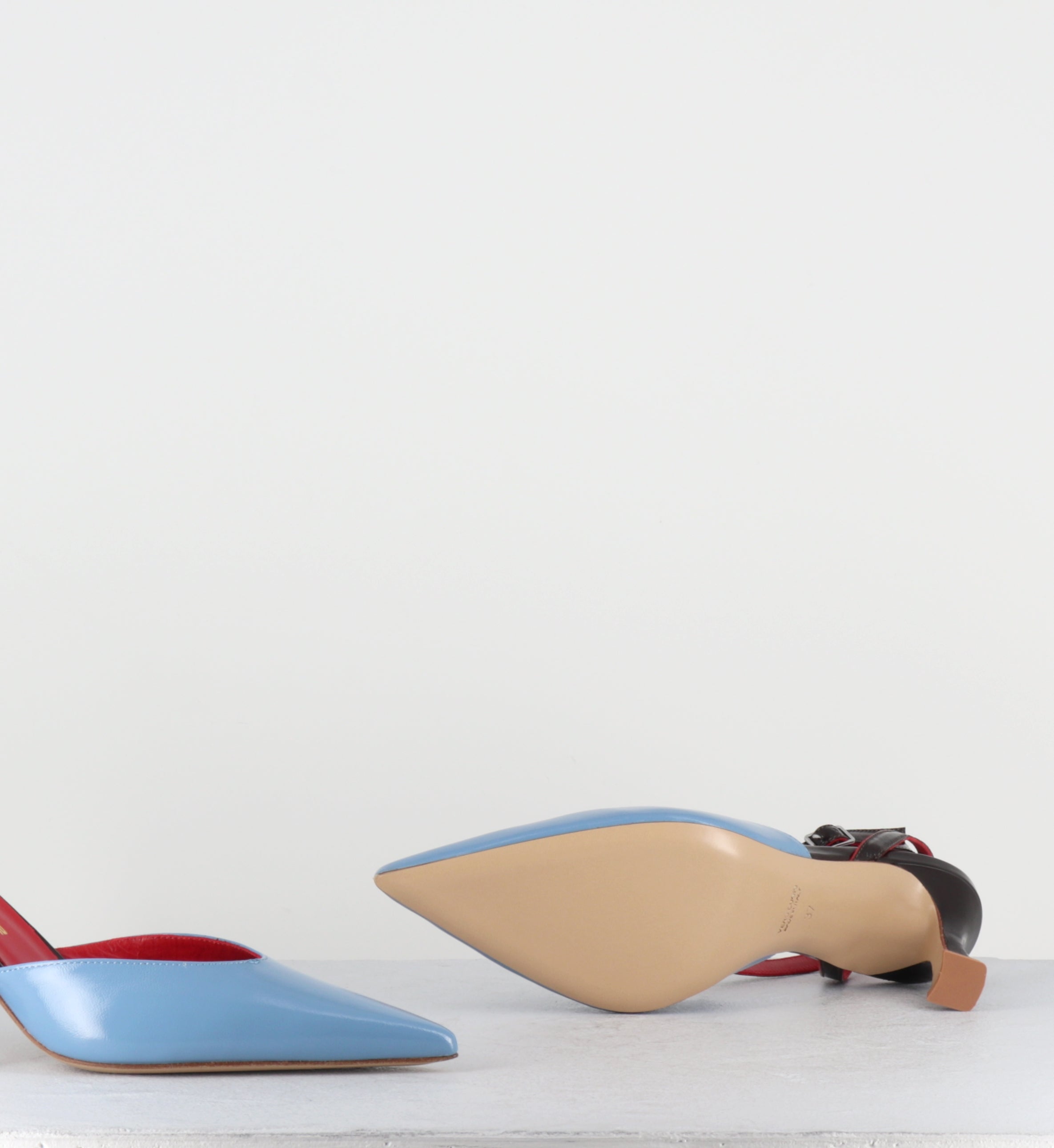 Escarpins pointu en cuir bleu marron - MUST VERLUX JEANS