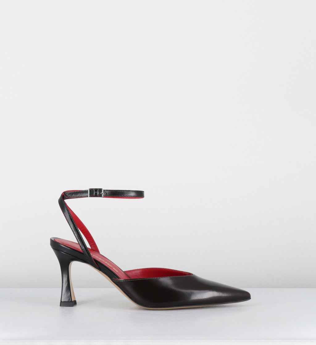 Escarpins pointu en cuir marron noir - MUST LAREDO MORO