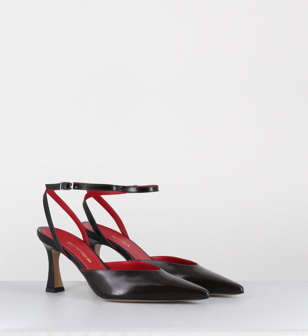 Escarpins pointu en cuir marron noir - MUST LAREDO MORO