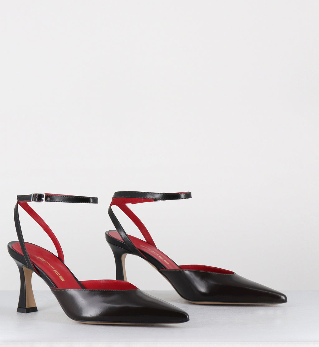 Escarpins pointu en cuir marron noir - MUST LAREDO MORO