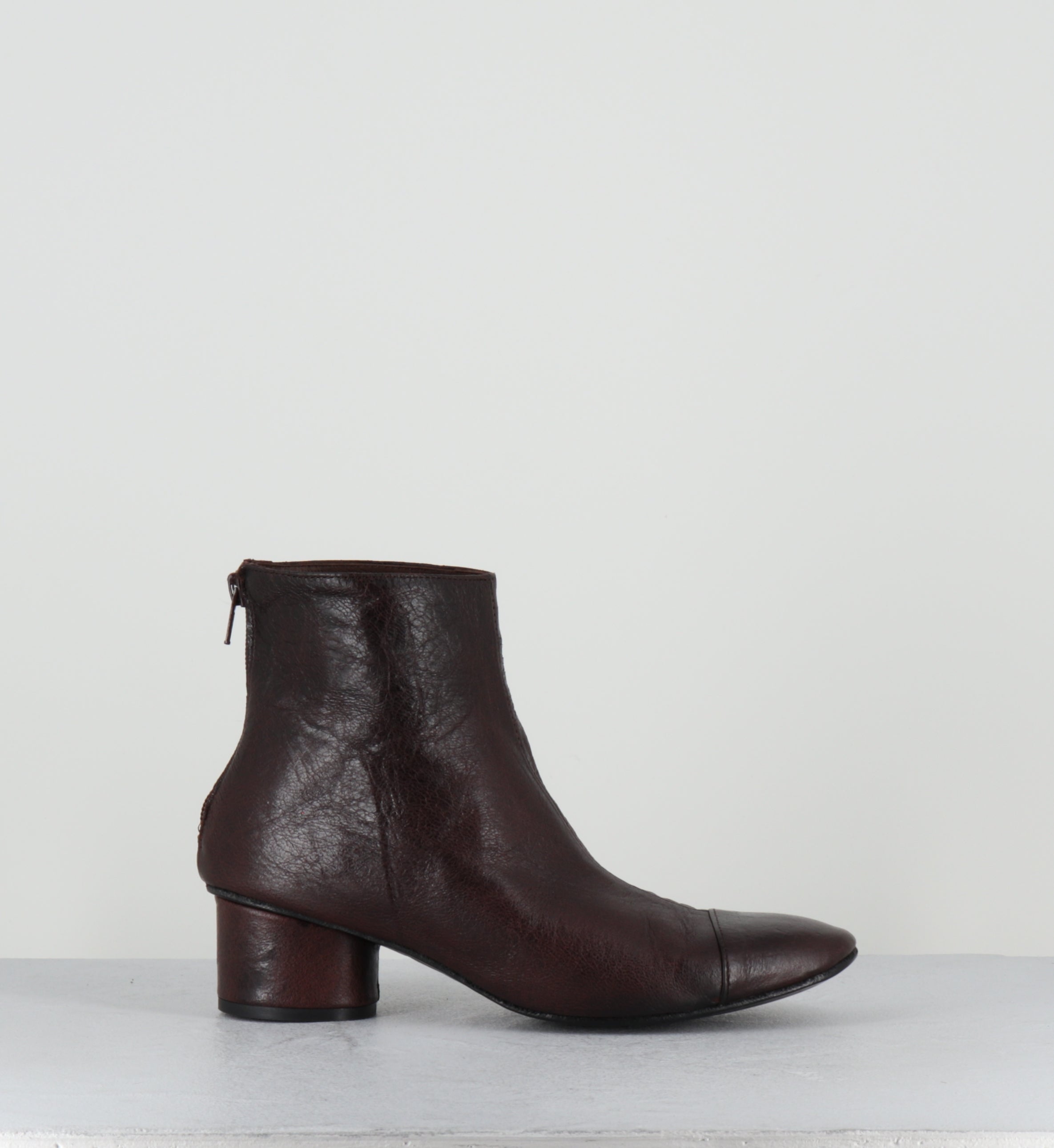 Boots en cuir marron petit talon - ORMI NANCY ESPRESSO