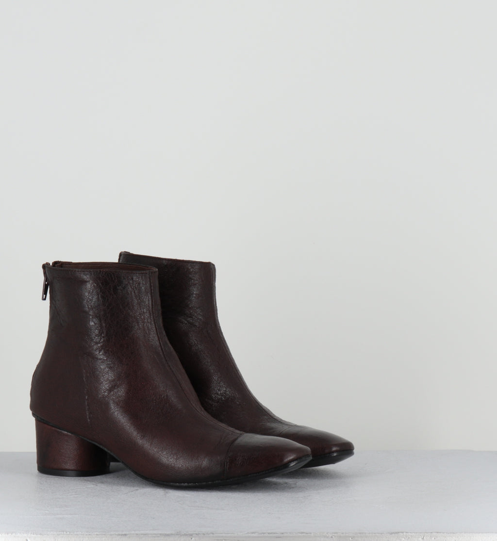 Boots en cuir marron petit talon - ORMI NANCY ESPRESSO