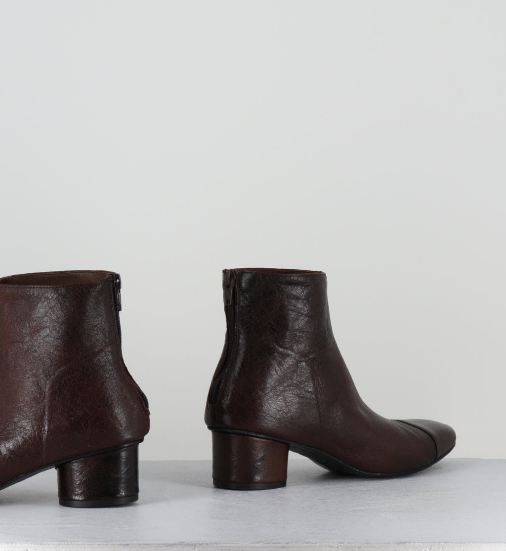 Boots en cuir marron petit talon - ORMI NANCY ESPRESSO