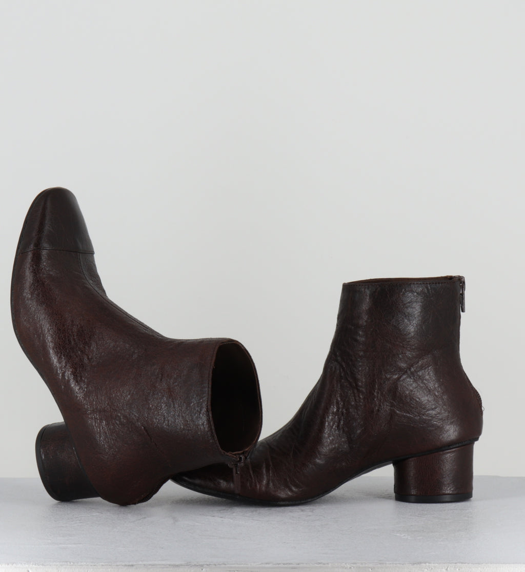 Boots en cuir marron petit talon - ORMI NANCY ESPRESSO