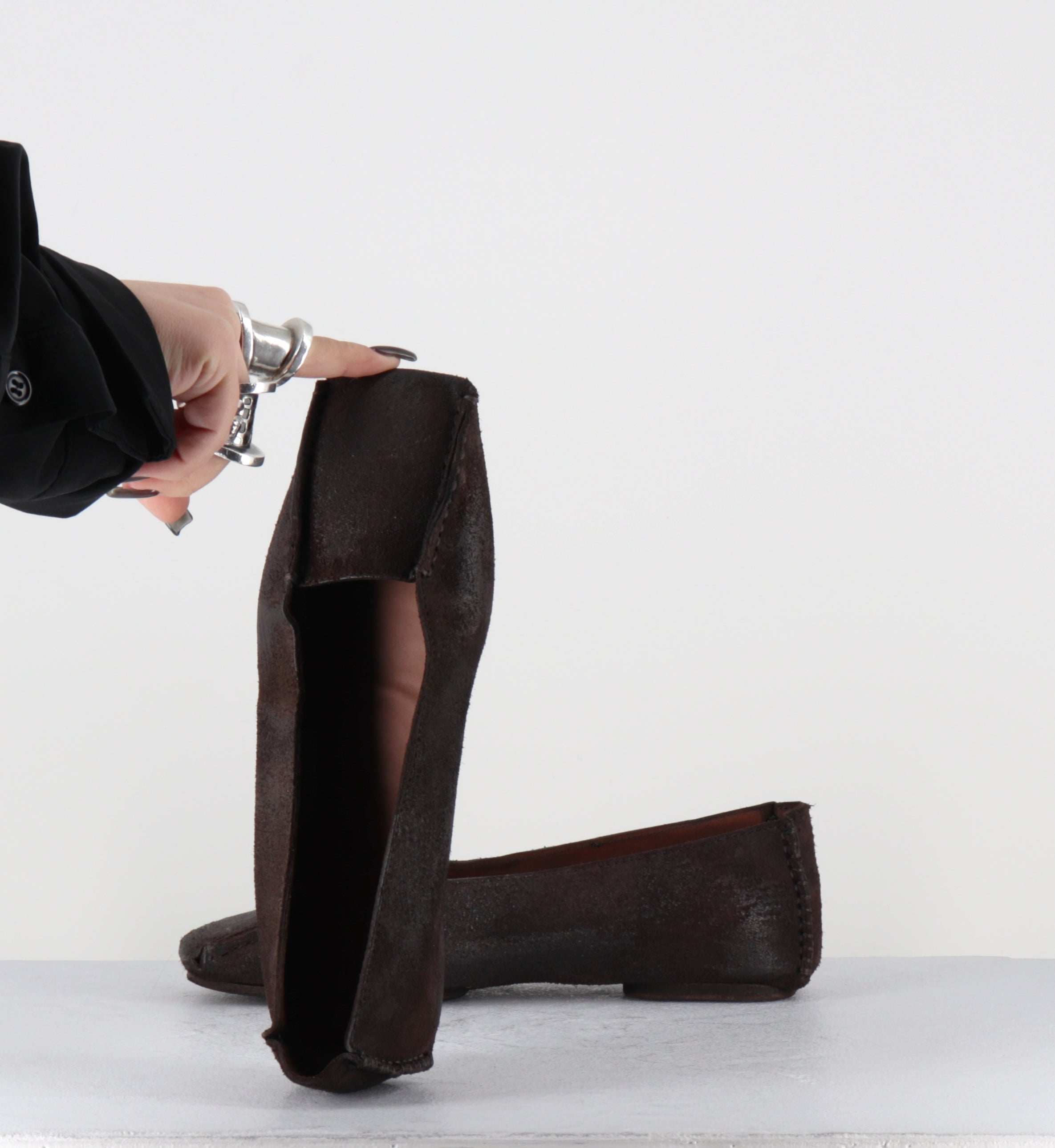 Ballerines en daim gras marron - GAME TINTA FONDENTE