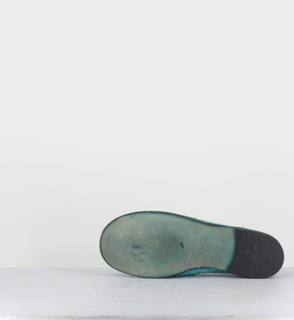 Mocassins en cuir bleu ciel turquoise - SALAI INTAGLI TEMPESTA