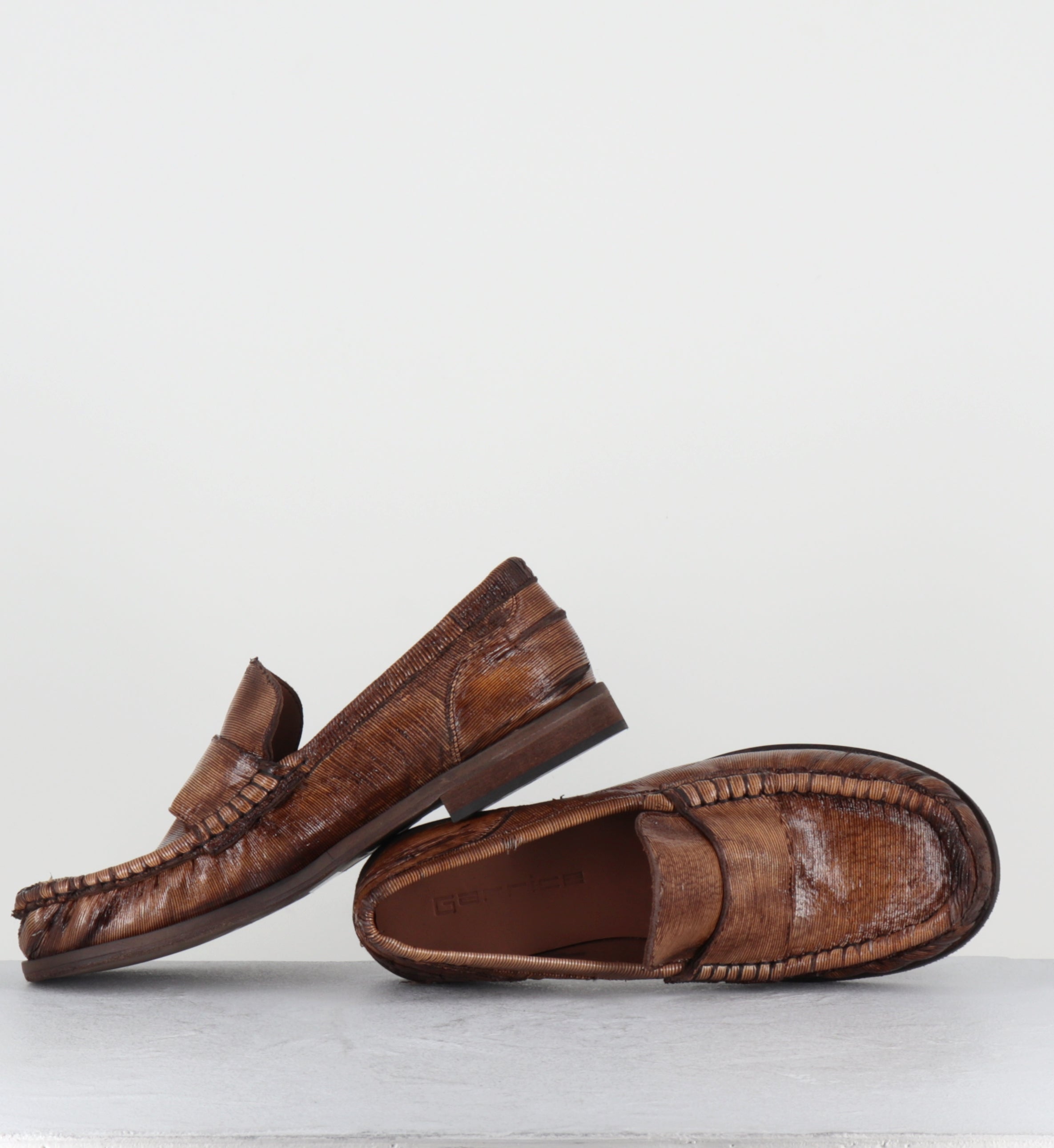 Mocassins en cuir marron - SALAI INTAGLI FONDENTE