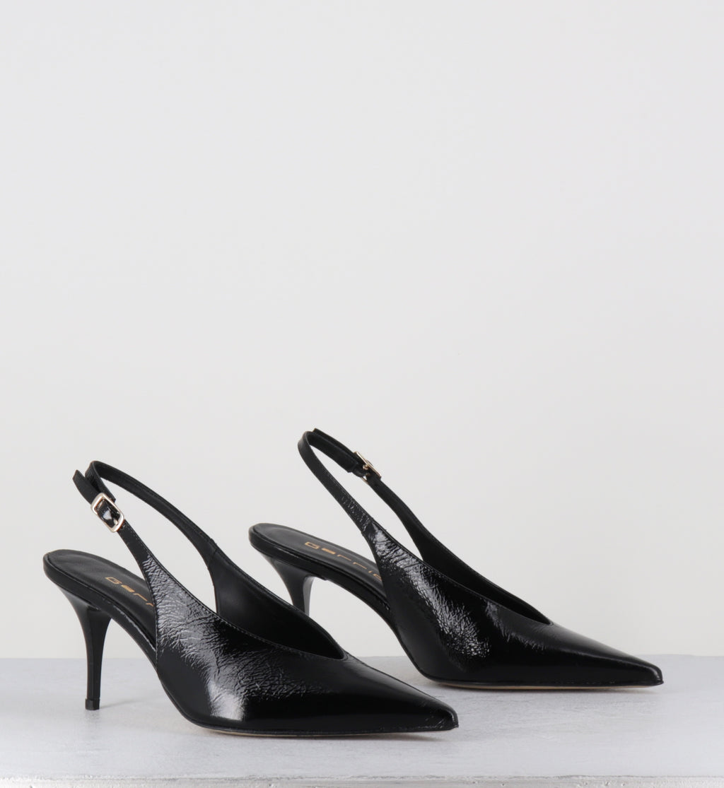 Escarpins slingback pointu - ONDIA VERLUX NERO