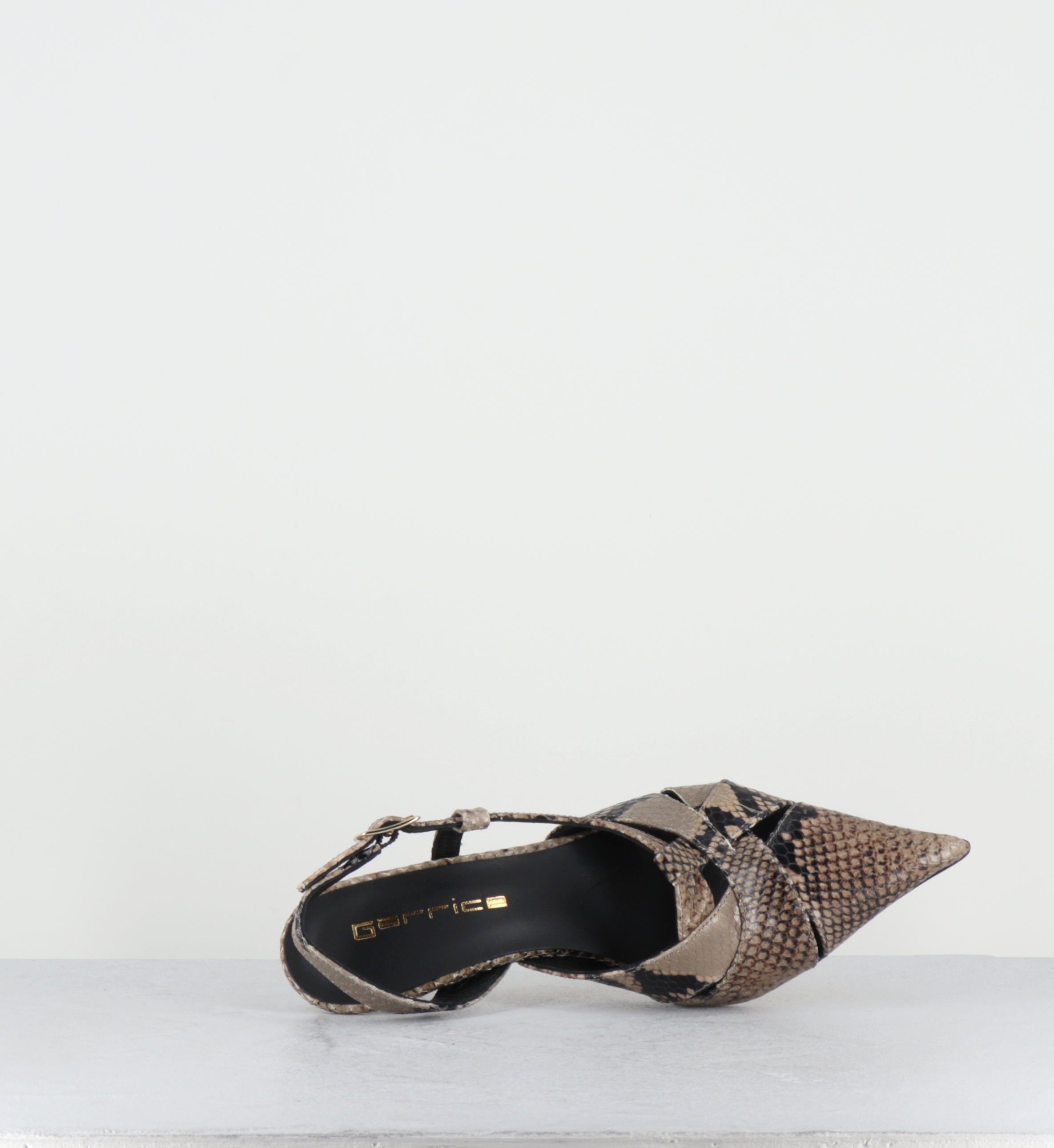 Escarpins bout pointu talon haut python beige  - IANNA PITONE BEIGE